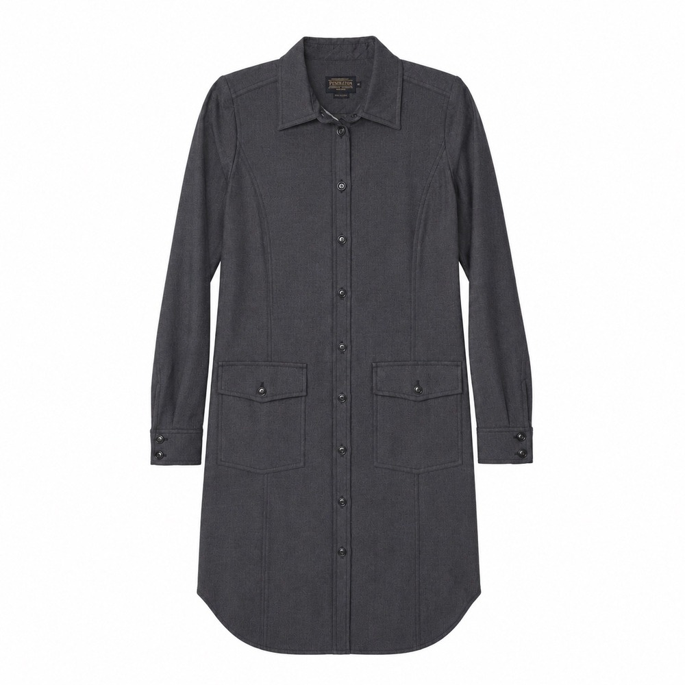 Pendleton Charcoal Button-Front Shirt Dress